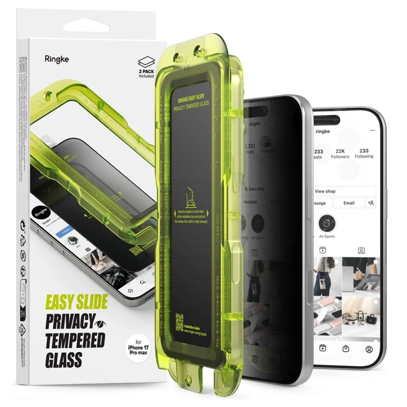 2x Szkło prywatyzujące Ringke Easy Slide 2-pack do iPhone 17 Pro
