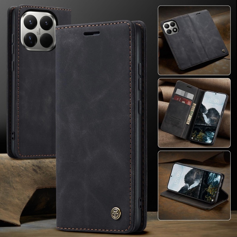 Etui z klapką CaseMe Soft do Xiaomi 15T Pro - Czarny