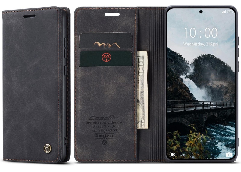 Etui z klapką CaseMe Soft do Xiaomi 15T Pro - Czarny