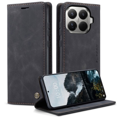 Etui z klapką CaseMe Soft do Xiaomi 15T Pro - Czarny