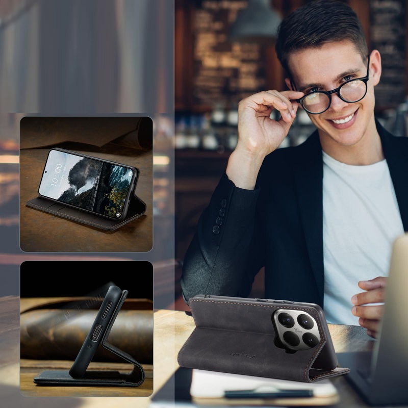 Etui z klapką CaseMe Soft do Xiaomi 15T Pro - Czarny