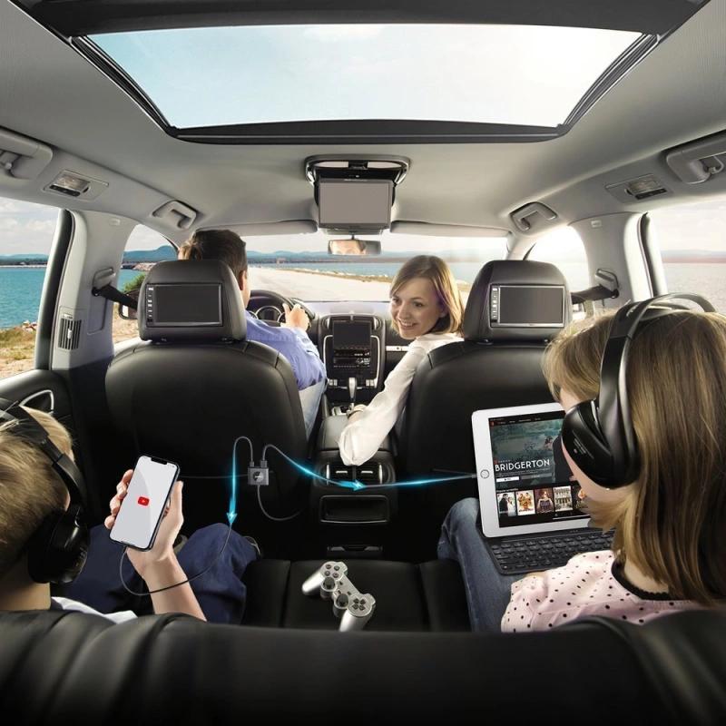 Ładowarka samochodowa 2xPD + 2xQC3.0 72W 1,5m Joyroom JR-CL05