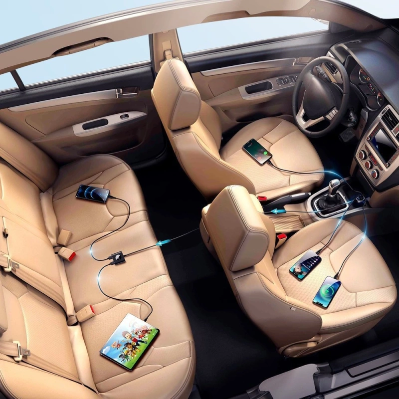 Ładowarka samochodowa 2xPD + 2xQC3.0 72W 1,5m Joyroom JR-CL05