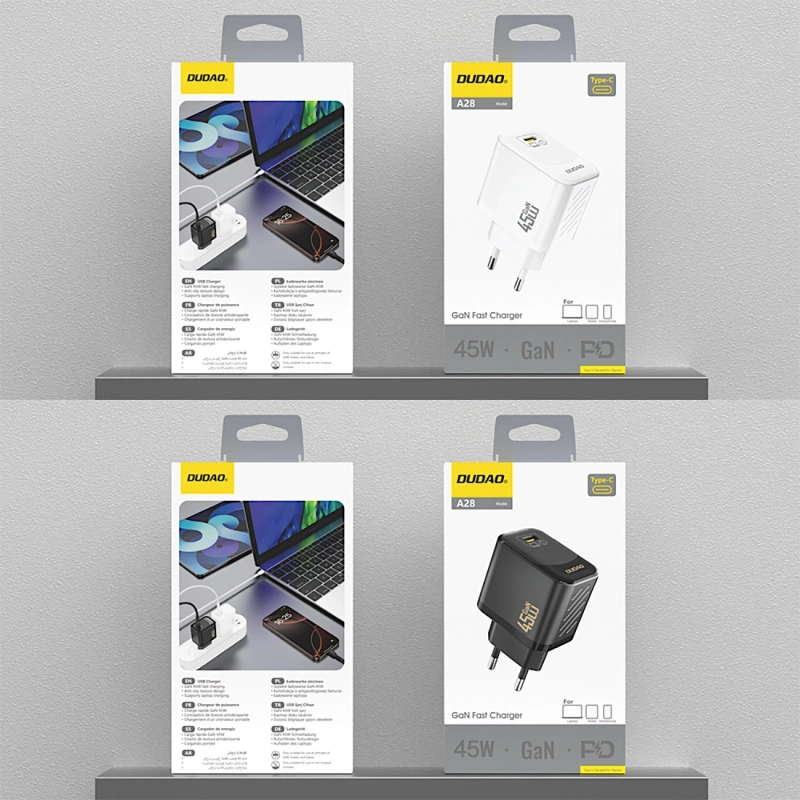Ładowarka sieciowa Dudao A28 45W GaN USB-C - Czarna