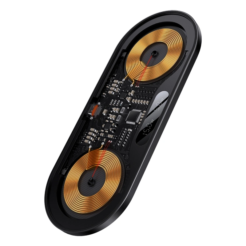 Baseus Digital LED Display podwójna ładowarka bezprzewodowa z wyświetlaczem 20W