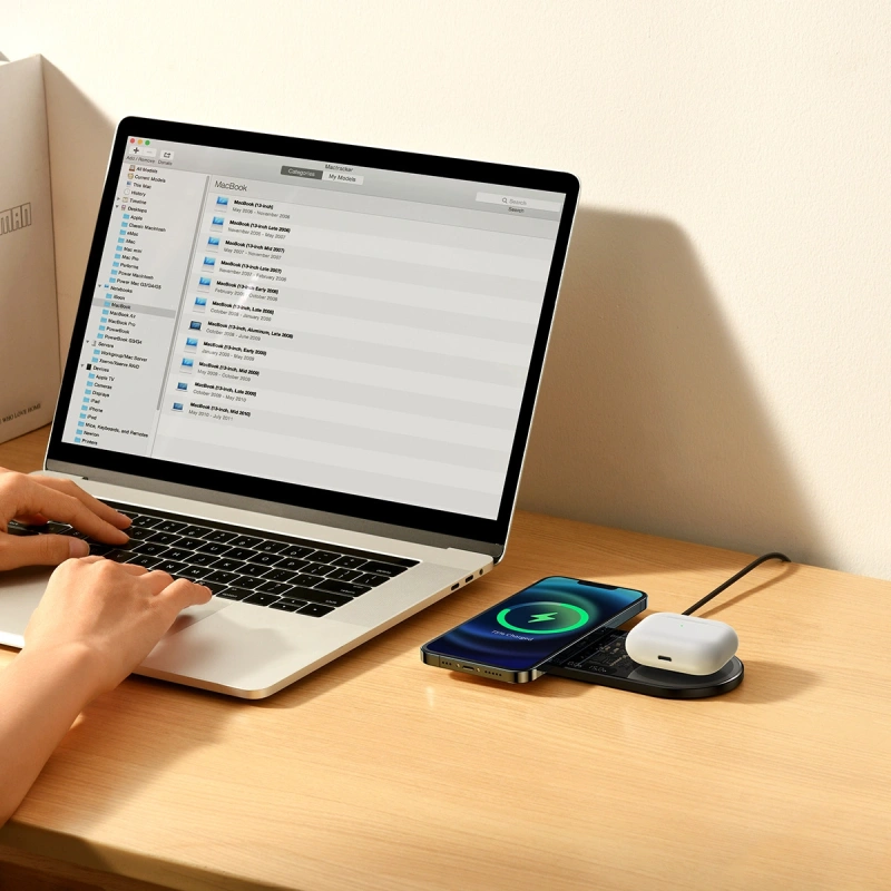 Baseus Digital LED Display podwójna ładowarka bezprzewodowa z wyświetlaczem 20W