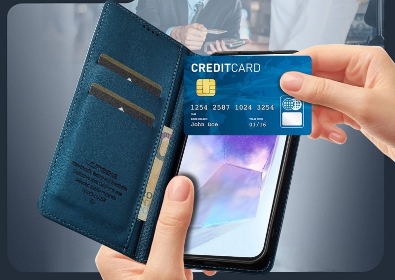 Etui portfelowe LC.IMEEKE do Google Pixel 9 / 9 Pro - Niebieski