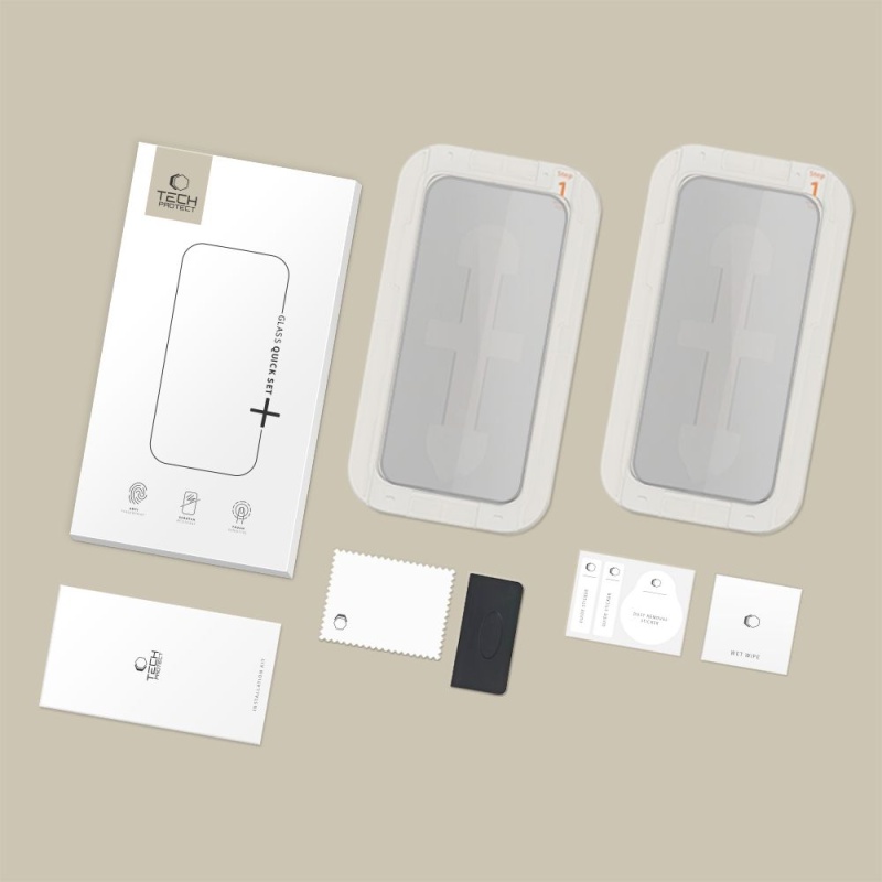 2x Szkło hartowane Tech-Protect Quick SET SPY+ do Apple iPhone 16 Pro