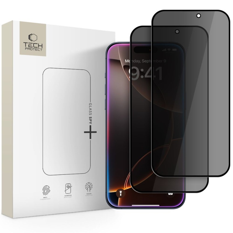 2x Szkło Prywatyzujące Tech-Protect SPY+ do Apple iPhone 16 Pro