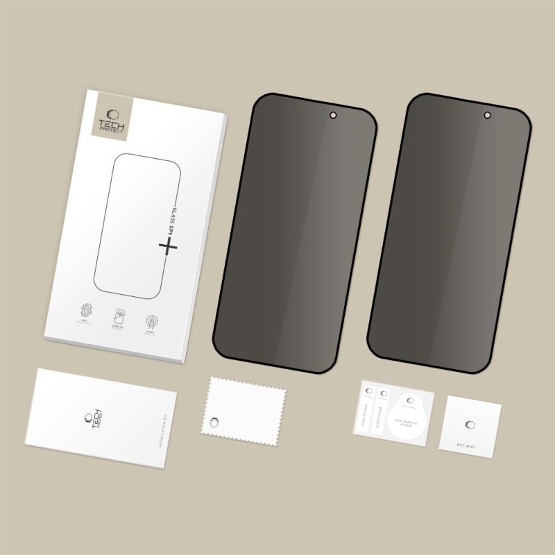2x Szkło Prywatyzujące Tech-Protect SPY+ do Apple iPhone 16 Pro