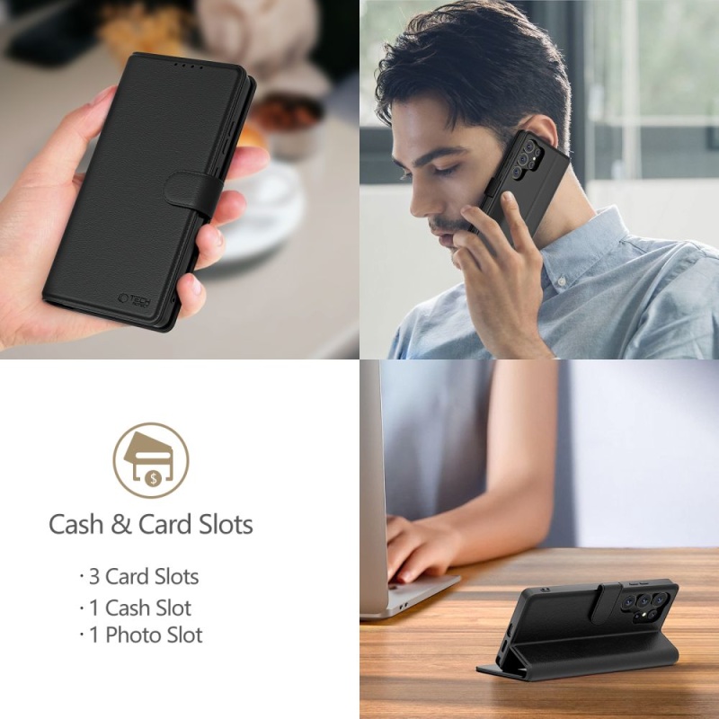 Etui Tech-Protect Wallet do Samsung Galaxy S25 Ultra - Czarny