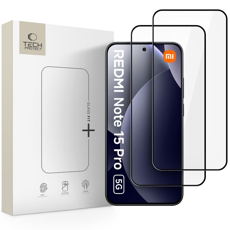 2x Szkło TECH-PROTECT FIT+ 2-PACK do Xiaomi Redmi Note 15 Pro