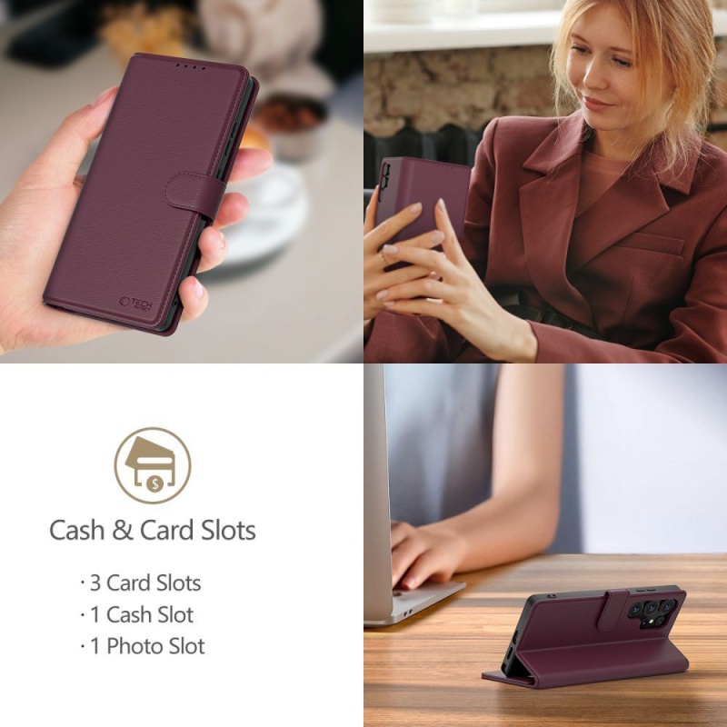 Etui TECH-PROTECT Wallet do Xiaomi Redmi Note 15 Pro - Mulberry