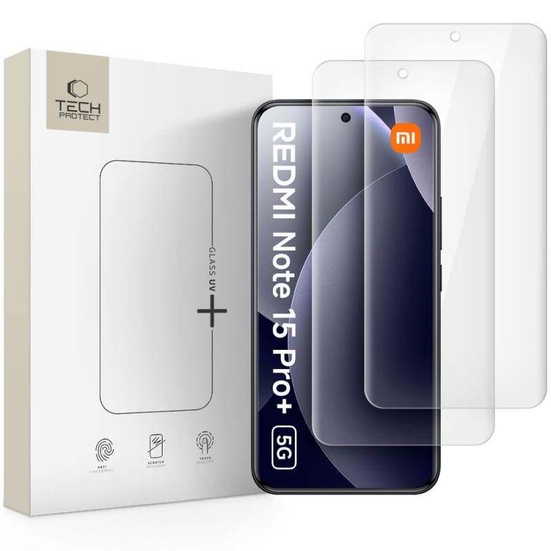 2x Szkło UV+ TECH-PROTECT UV+ 2-PACK do Xiaomi Redmi Note 15 Pro+ Plus
