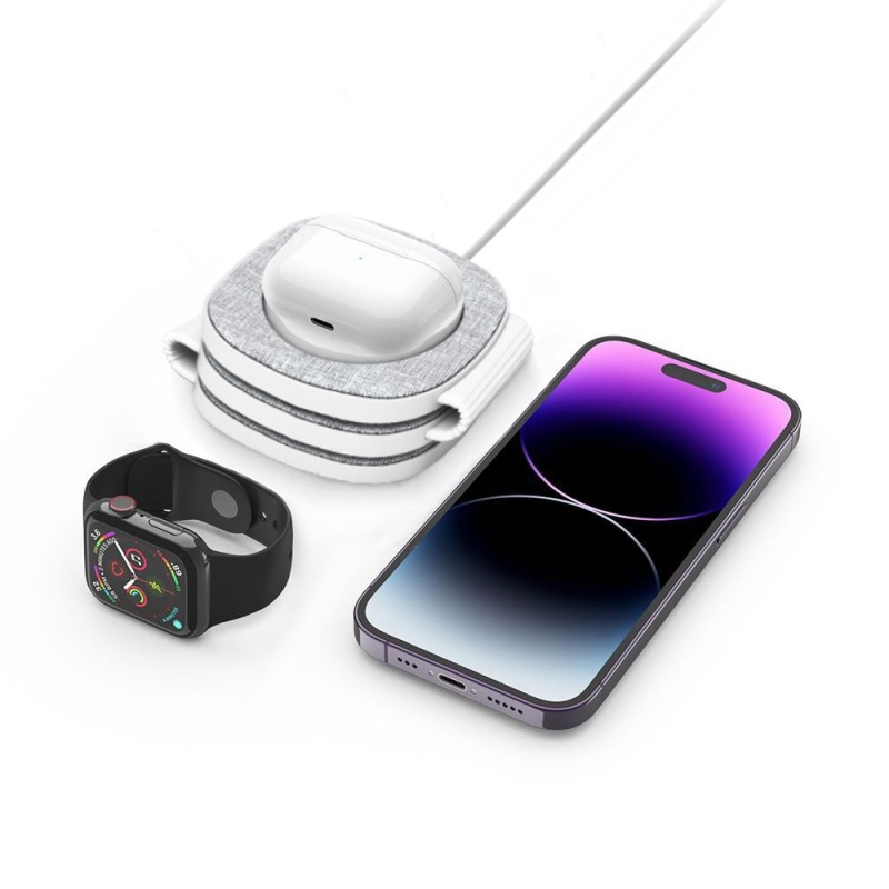 Ładowarka bezprzewodowa TECH-PROTECT A32 MagSafe 3in1 - Szara