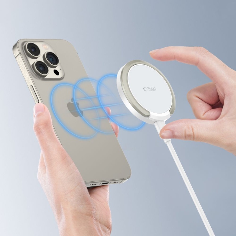 Ładowarka bezprzewodowa TECH-PROTECT MagSafe QI 15W-A33 - Biała