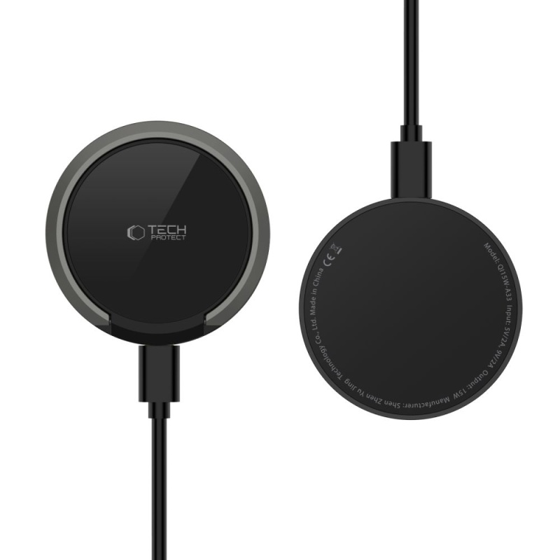Ładowarka bezprzewodowa TECH-PROTECT MagSafe QI 15W-A33 - Czarny