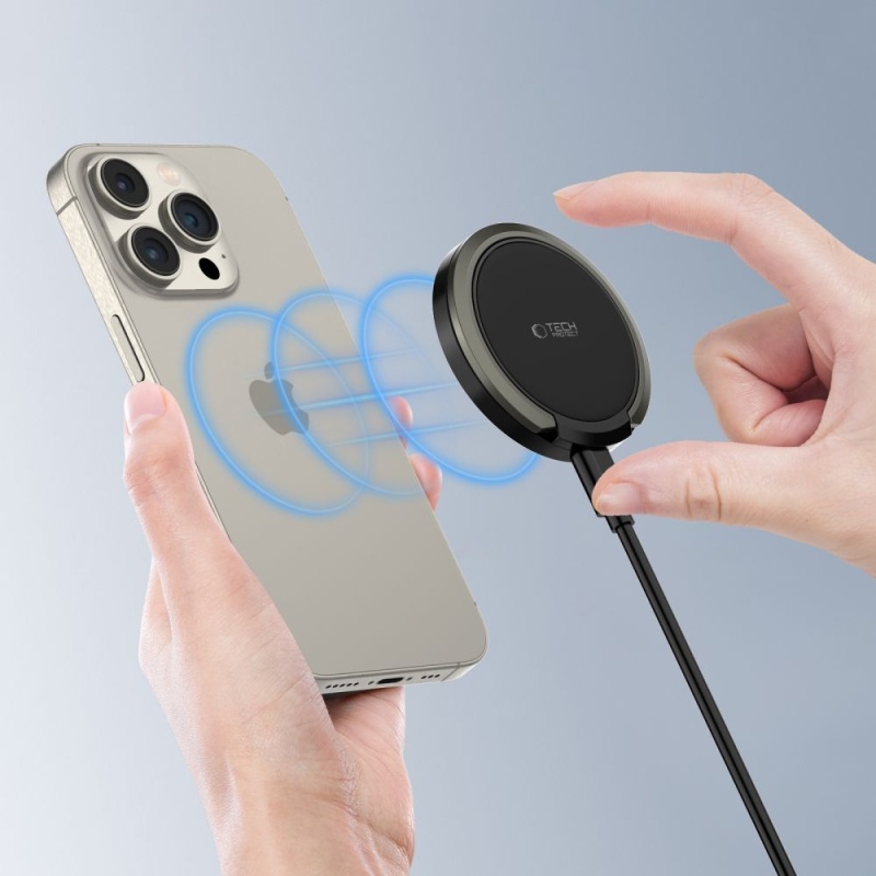 Ładowarka bezprzewodowa TECH-PROTECT MagSafe QI 15W-A33 - Czarny