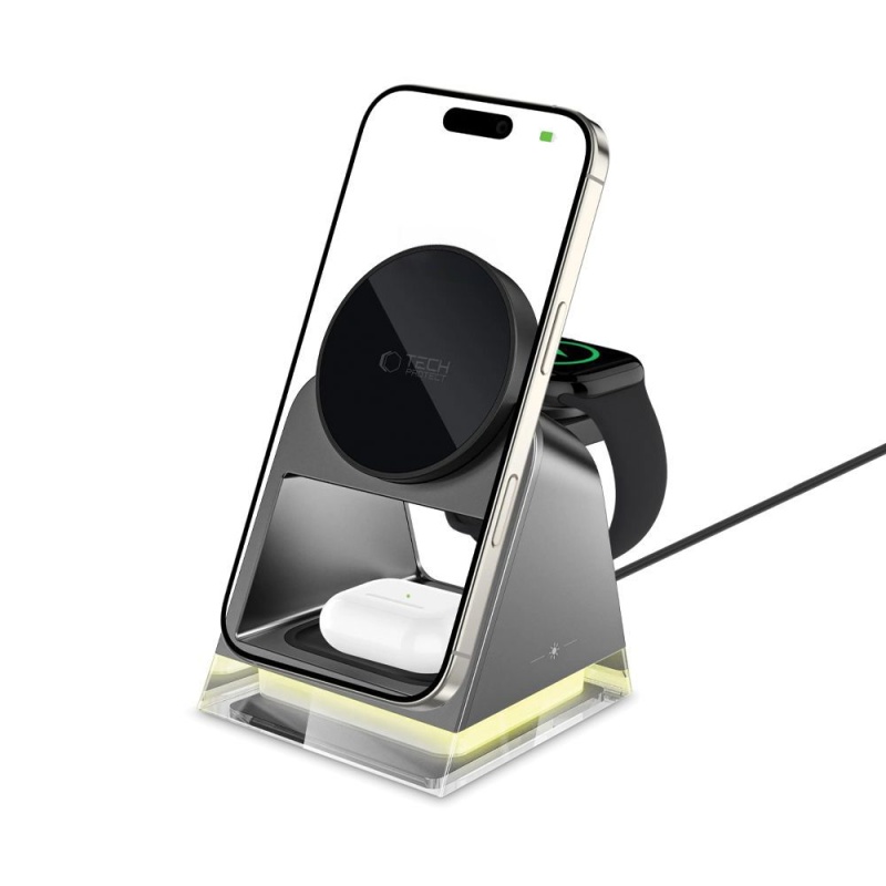 Ładowarka bezprzewodowa TECH-PROTECT MagSafe QI 15W-A43 - Czarny