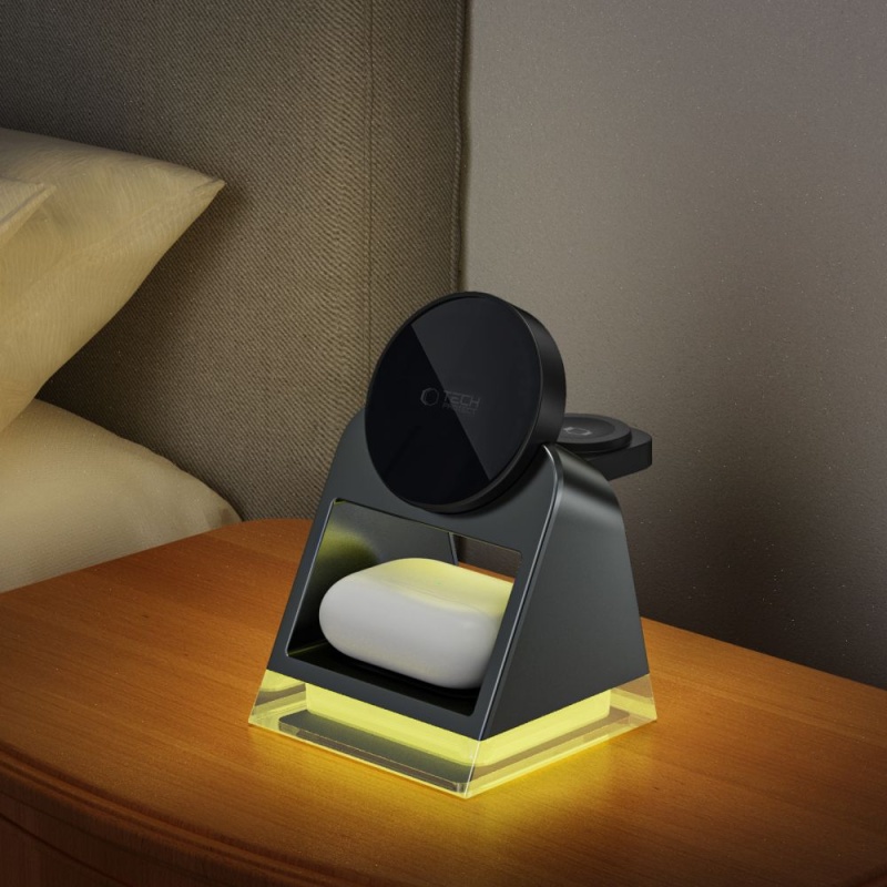 Ładowarka bezprzewodowa TECH-PROTECT MagSafe QI 15W-A43 LED - Różowy