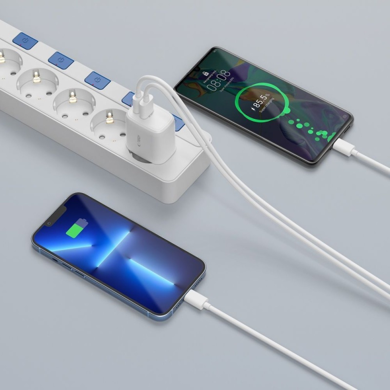 Ładowarka TECH-PROTECT C20W 2x USB PD 20W / QC3.0 + kabel USB C