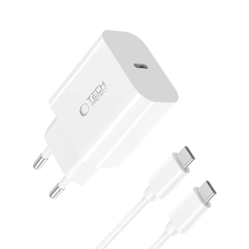 Ładowarka TECH-PROTECT C20W PD 20W / QC3.0 + kabel USB C
