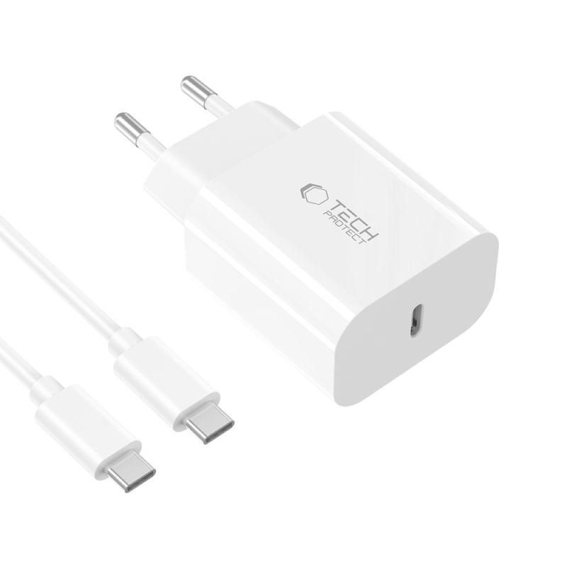 Ładowarka TECH-PROTECT C20W PD 20W / QC3.0 + kabel USB C