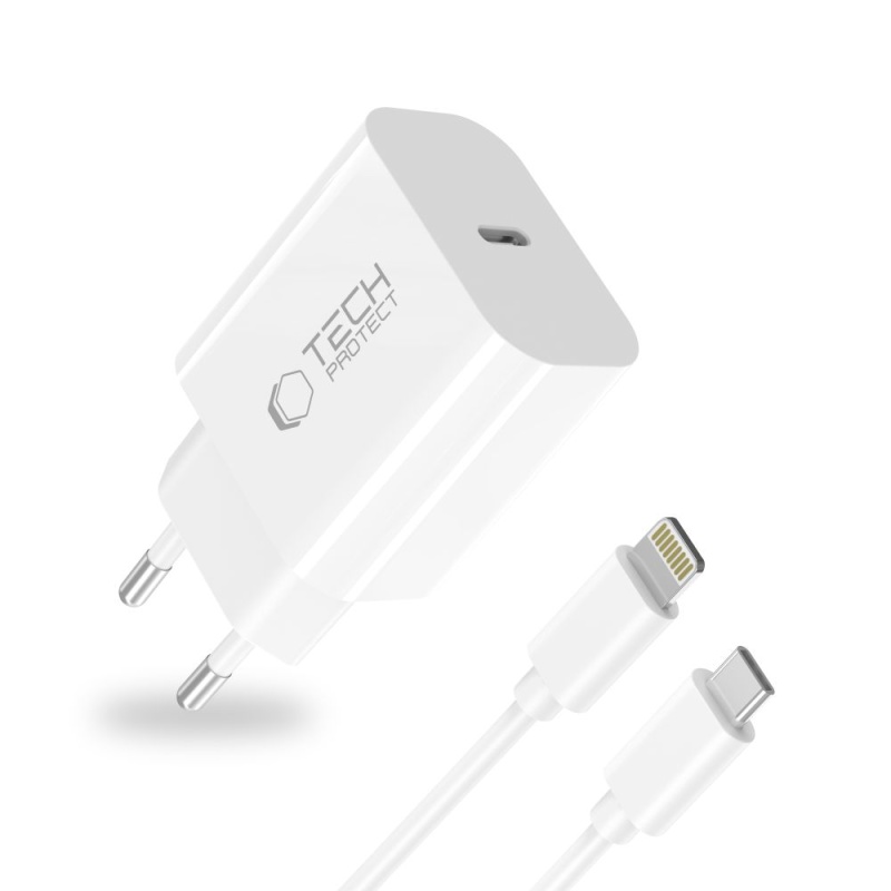 Ładowarka TECH-PROTECT C20W PD 20W + kabel Lightning do iPhone