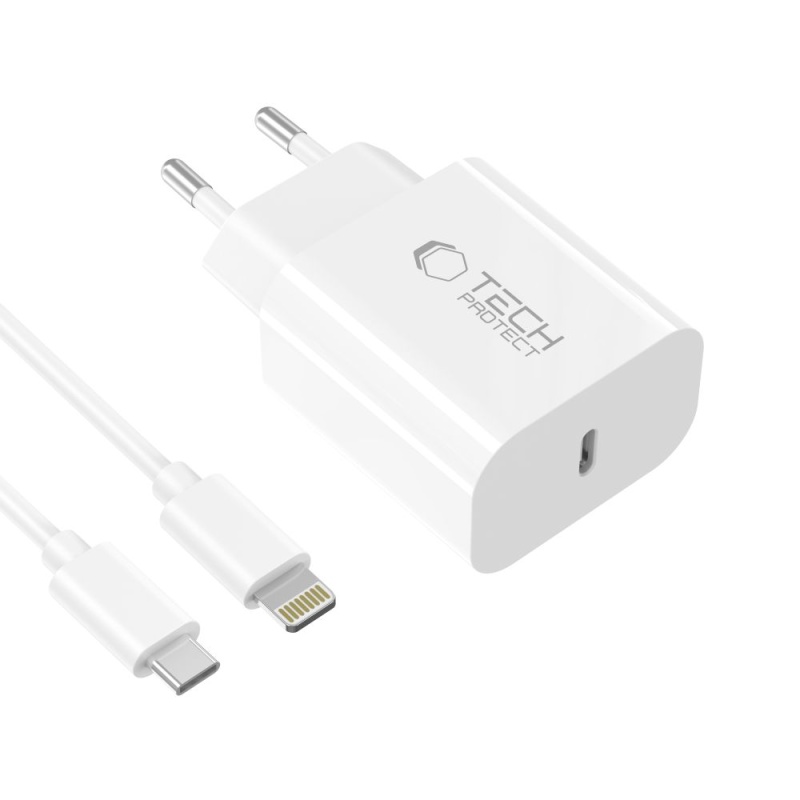 Ładowarka TECH-PROTECT C20W PD 20W + kabel Lightning do iPhone