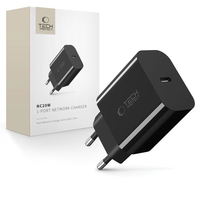 Ładowarka sieciowa TECH-PROTECT NC20W PD 20W - Czarna
