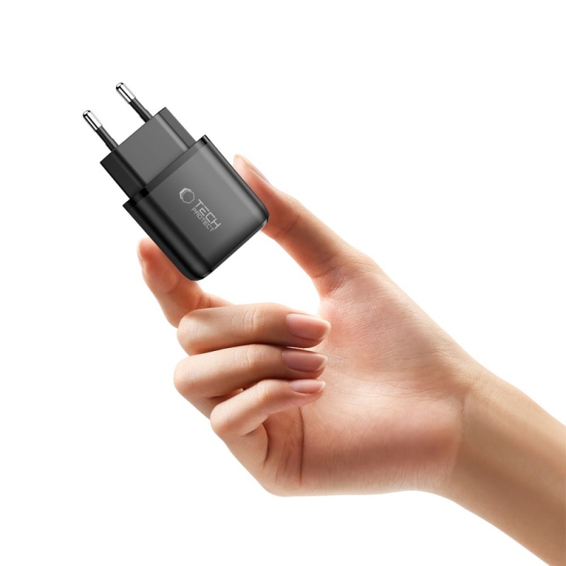 Ładowarka TECH-PROTECT C20W 2x USB PD 20W / QC3.0 - Czarna