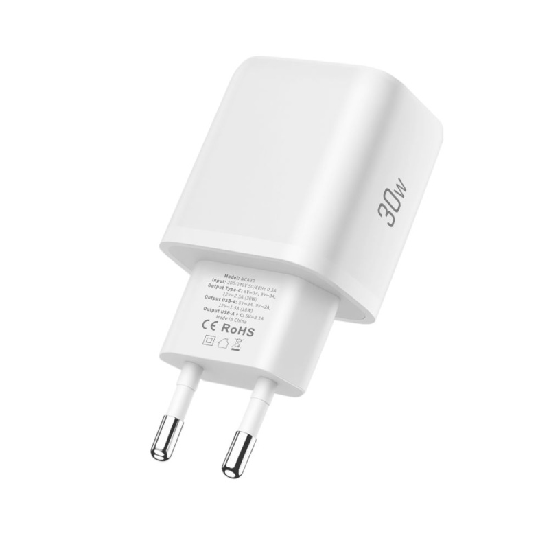 Ładowarka TECH-PROTECT NCA30 2x USB PD 20W / QC3.0 + kabel USB C