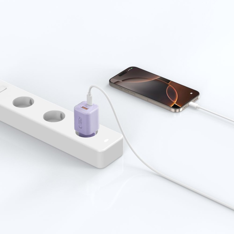Ładowarka TECH-PROTECT NCM33 2x USB PD 33W / QC3.0 - Fioletowa