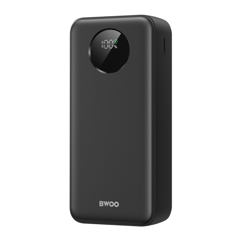 Powerbank BWOO P64 - 22,5W PD 30000 mAh LCD - Czarny
