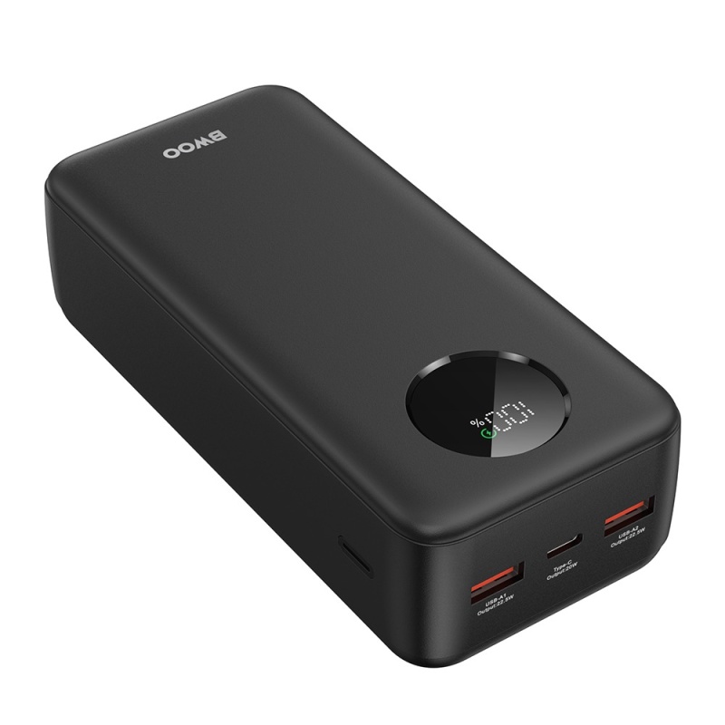 Powerbank BWOO P64 - 22,5W PD 30000 mAh LCD - Czarny