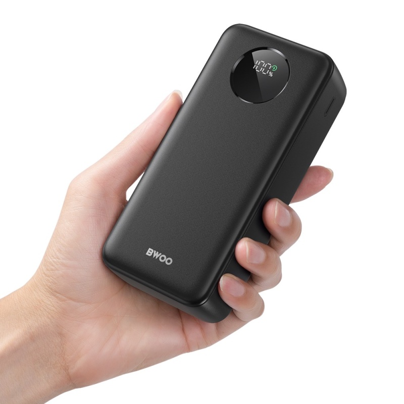 Powerbank BWOO P64 - 22,5W PD 30000 mAh LCD - Czarny