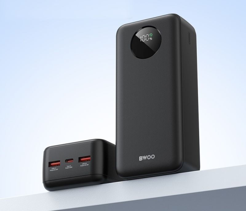 Powerbank BWOO P64 - 22,5W PD 30000 mAh LCD - Czarny