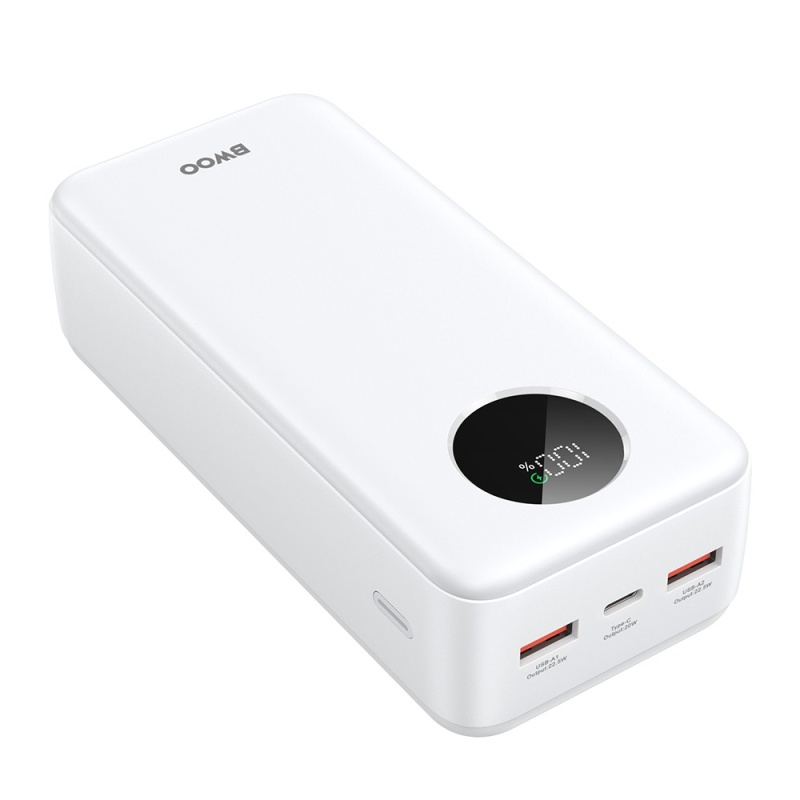 Powerbank BWOO P64 - 22,5W PD 30000 mAh LCD - Biały