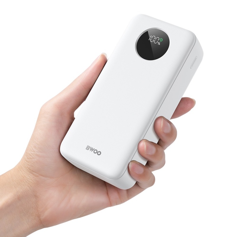Powerbank BWOO P64 - 22,5W PD 30000 mAh LCD - Biały
