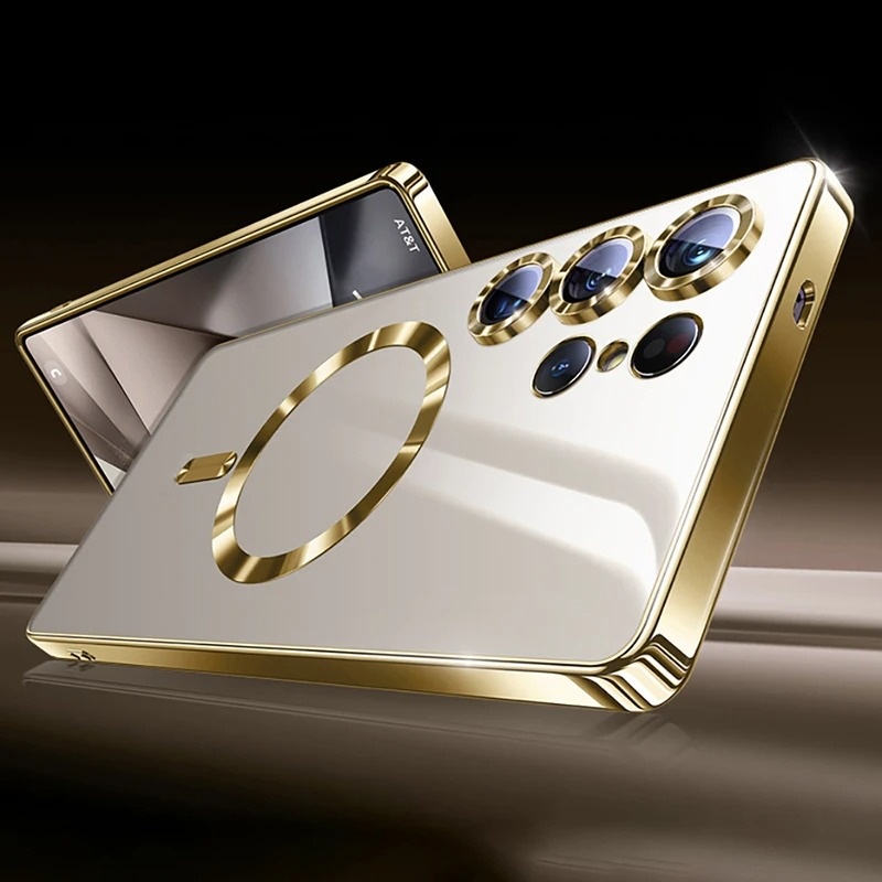 Etui Electro MagSafe do Samsung Galaxy S24 Ultra - Złoty