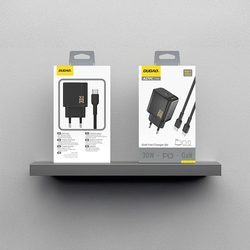 Ładowarka sieciowa Dudao A27PCEU PD 30W GaN z kablem USB-C
