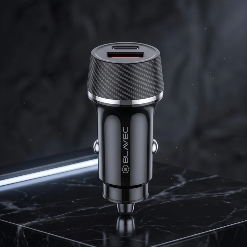 Ładowarka samochodowa Blavec BS-03B-C - QC 3.0 48W z kablem USB C