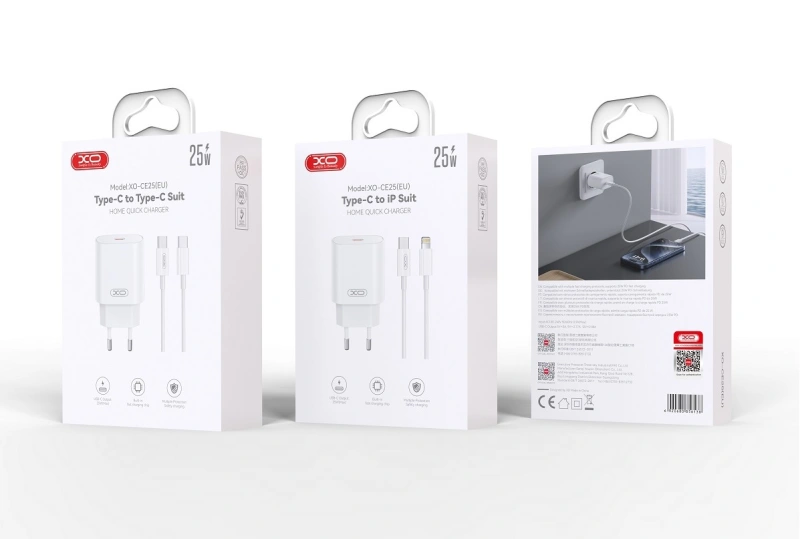 Ładowarka sieciowa XO CE25 - PD 25W + kabel USB-C