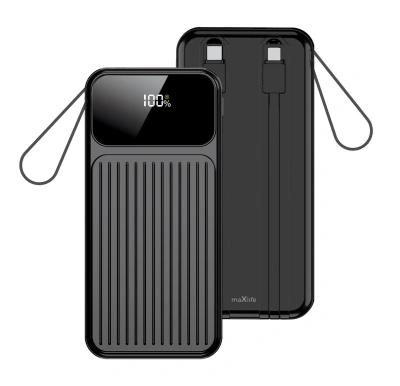 PowerBank Maxlife MXPB-06 10000 mAh - 22,5W PD - z wbudowanymi kablami
