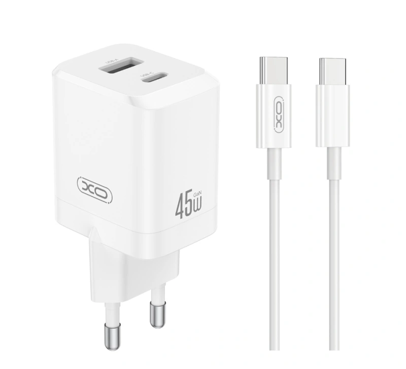 Ładowarka sieciowa XO CE36 - 2x USB - PD 45W + kabel USB-C