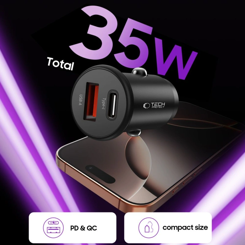 Ładowarka samochodowa T-P CC02 2x USB 35W / QC3.0