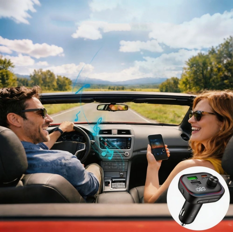 Ładowarka + Transmiter Bluetooth T-P CC07 3x USB PD 54W
