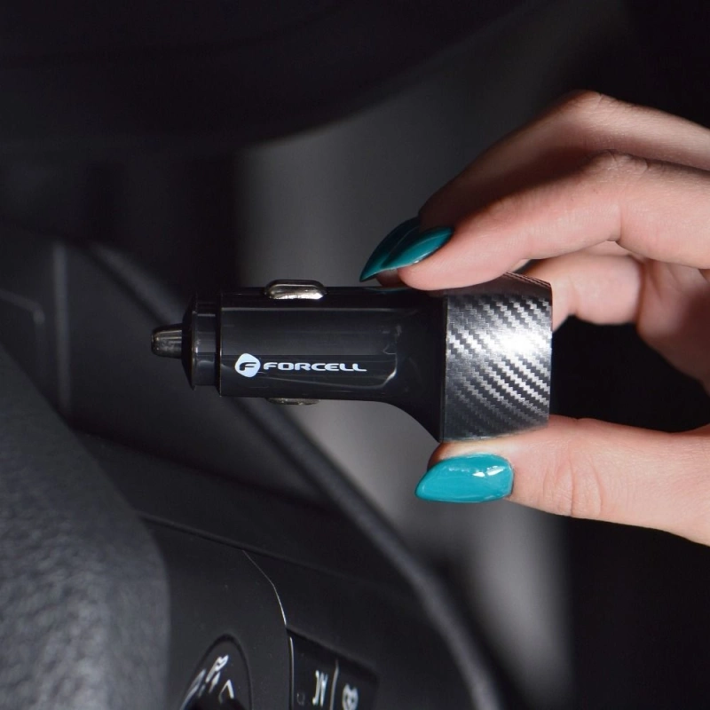 Ładowarka samochodowa Forcell Carbon 2x USB 38W / QC3.0