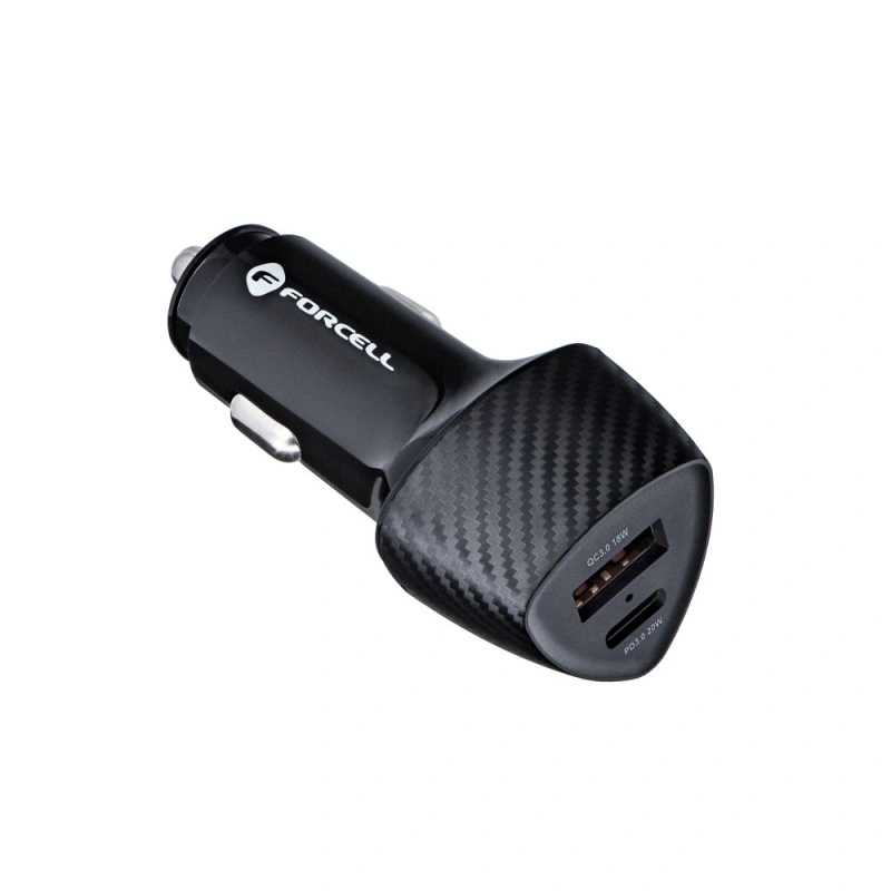 Ładowarka samochodowa Forcell Carbon 2x USB 38W / QC3.0