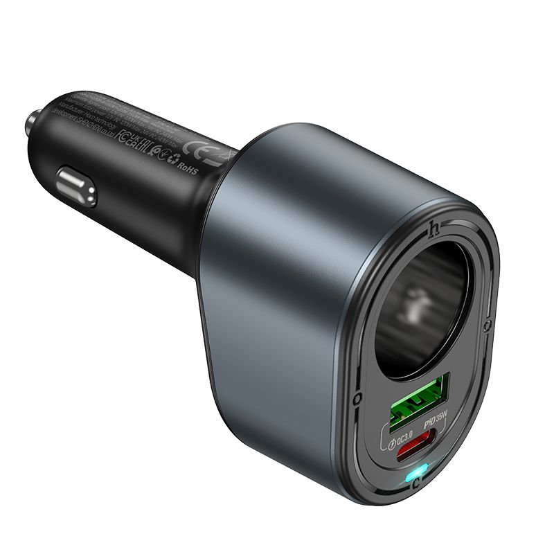 Ładowarka samochodowa Hoco Z56 2x USB + gniazdo zapalniczki PD QC3.0 3A 35W